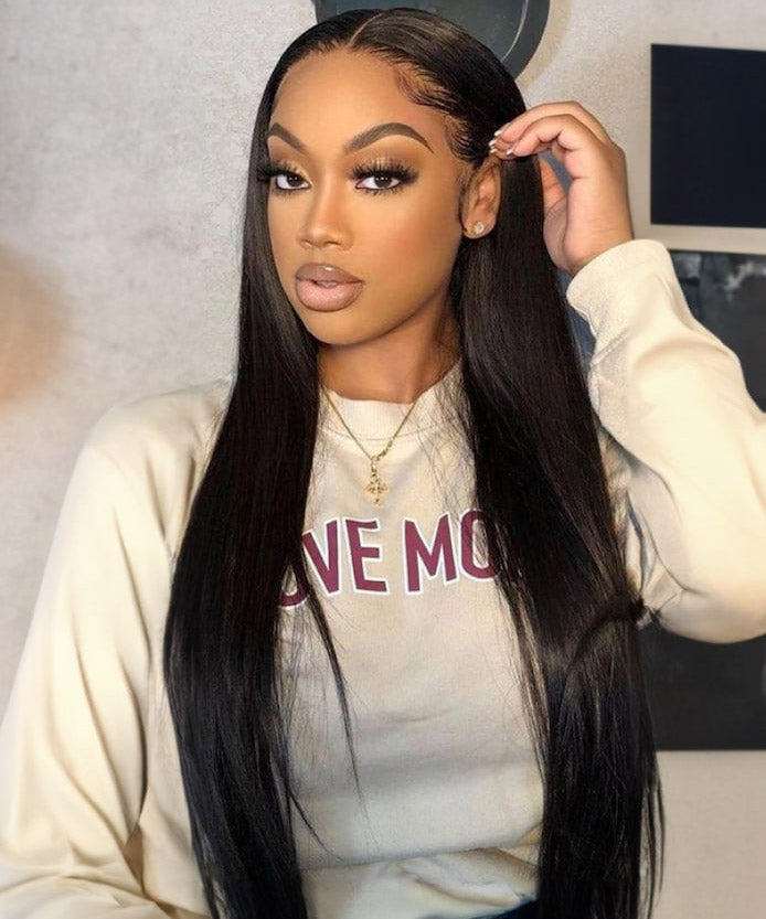 Flash Sale Karlami 13x4 Transparent Lace Frontal Wigs Soft and Silk Straight Human Hair Wig