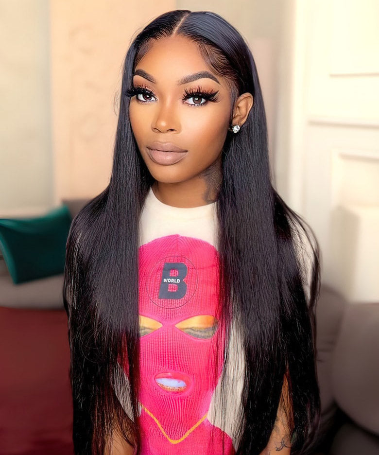 Flash Sale Karlami 13x4 Transparent Lace Frontal Wigs Soft and Silk Straight Human Hair Wig