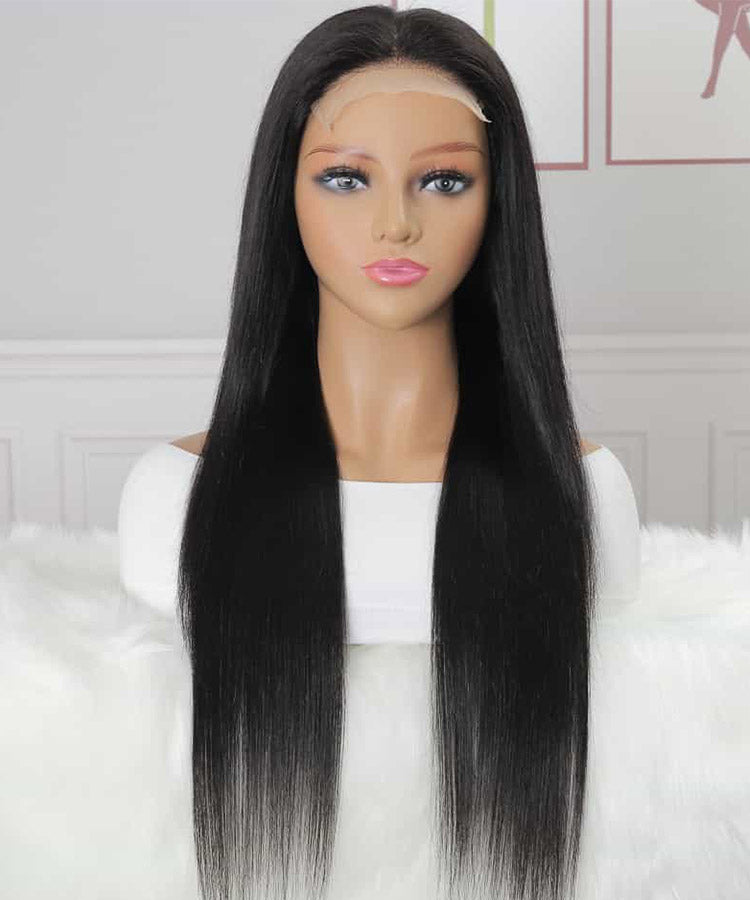 straight lace closure wig,silk straight human hair wigs