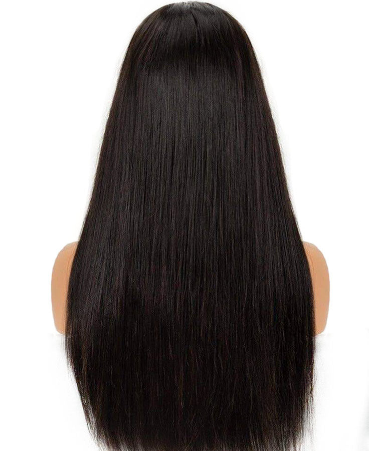 straight lace closure wig,silk straight human hair wigs