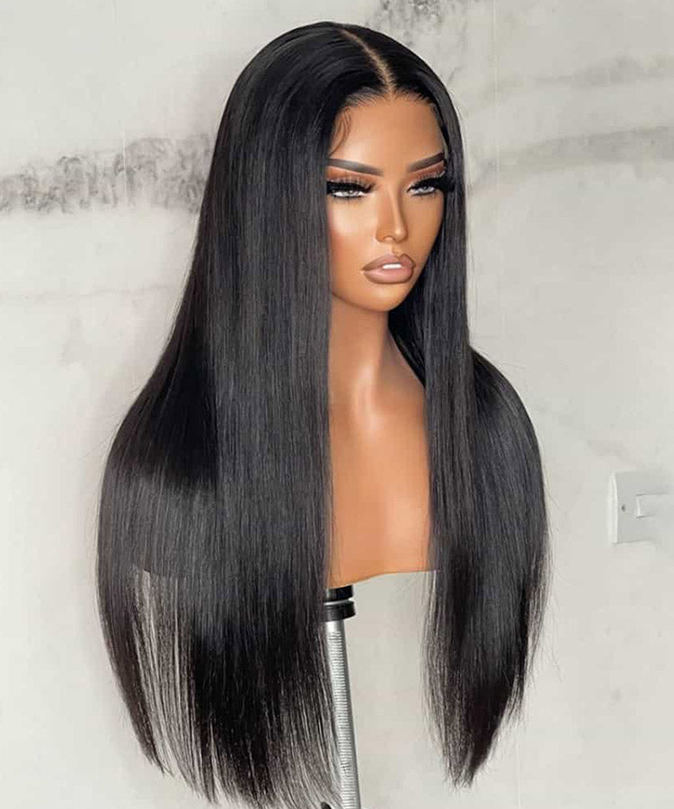 straight lace closure wig,silk straight human hair wigs