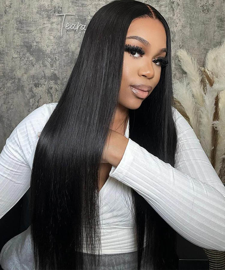 straight lace closure wig,silk straight human hair wigs