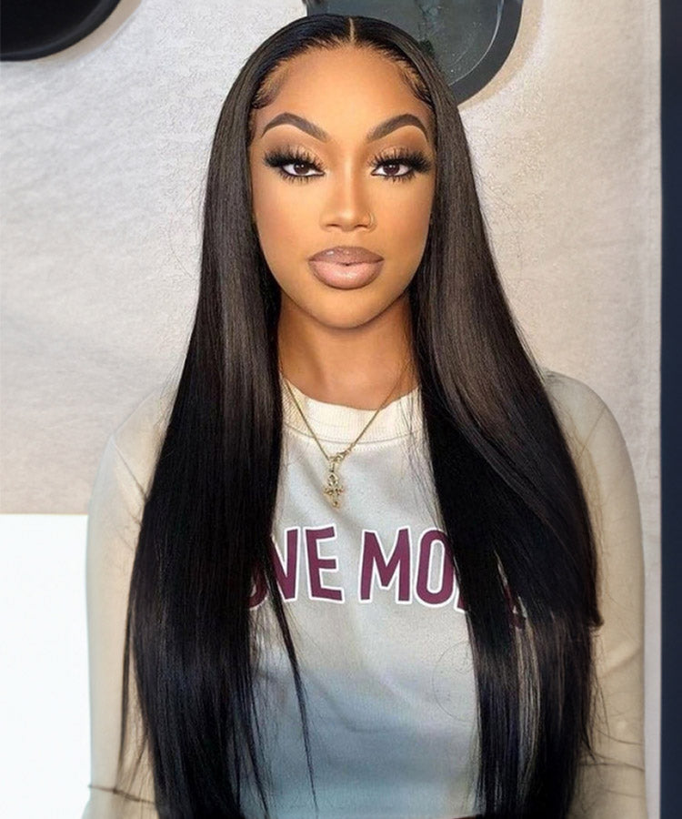 Brazilian Straight Human Hair Wigs,13x4 Transparent Lace Frontal