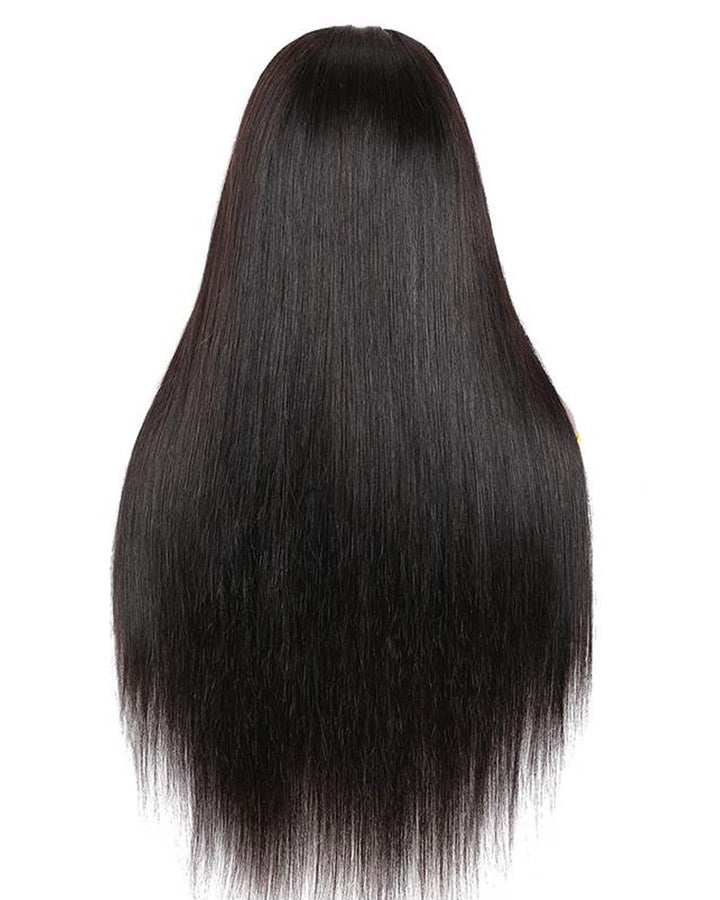 Glueless Headband Wig Black Long Straight Human Hair Wigs 150% Density