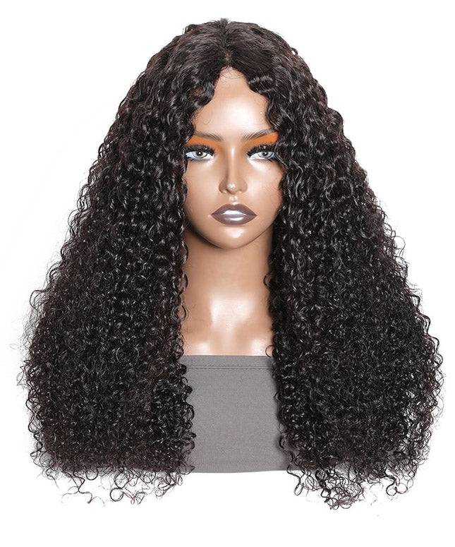 Flash Sale|Beginner Friendly V Part Kinky Curly Wig Glueless Protective Style Human Hair Wig
