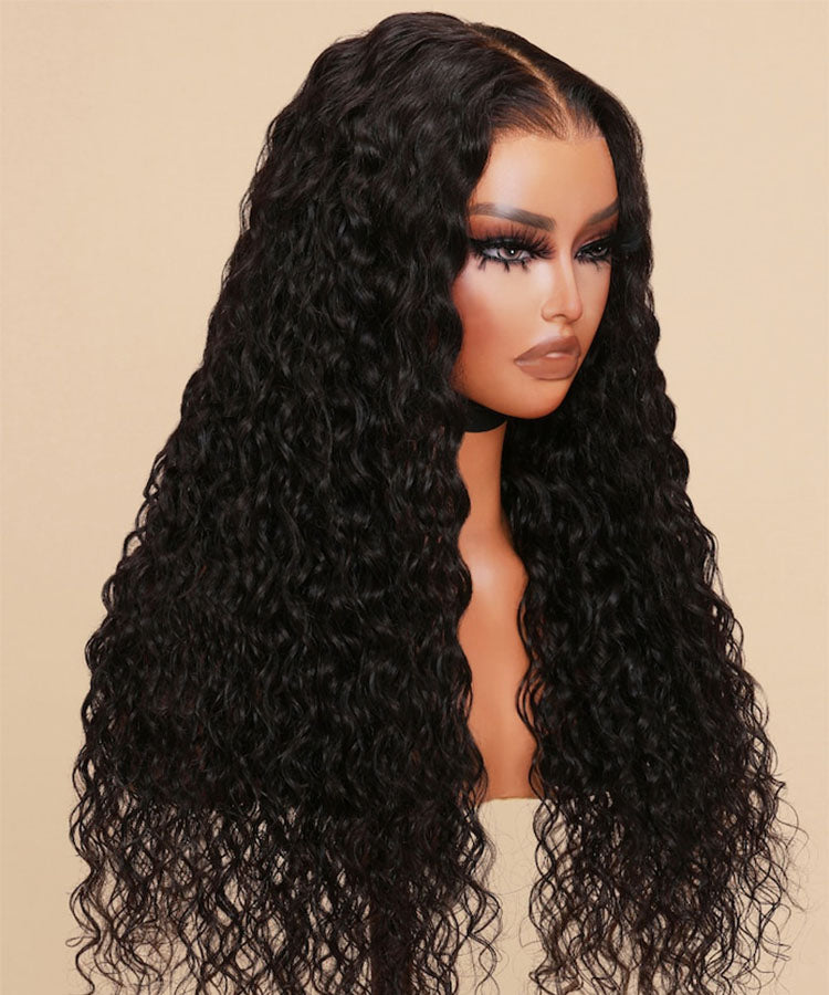 Wear Go 5x5 Pre Cut Lace Closure Wig Bouncy Water Wave Glueless Wig 150%/180% Density