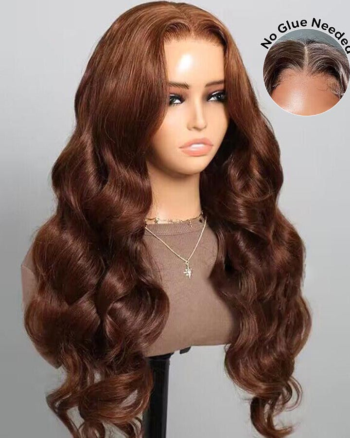 Pre-cut Lace Wig Dark Brown Body Wave Wear & Go Glueless Human Hair Wigs