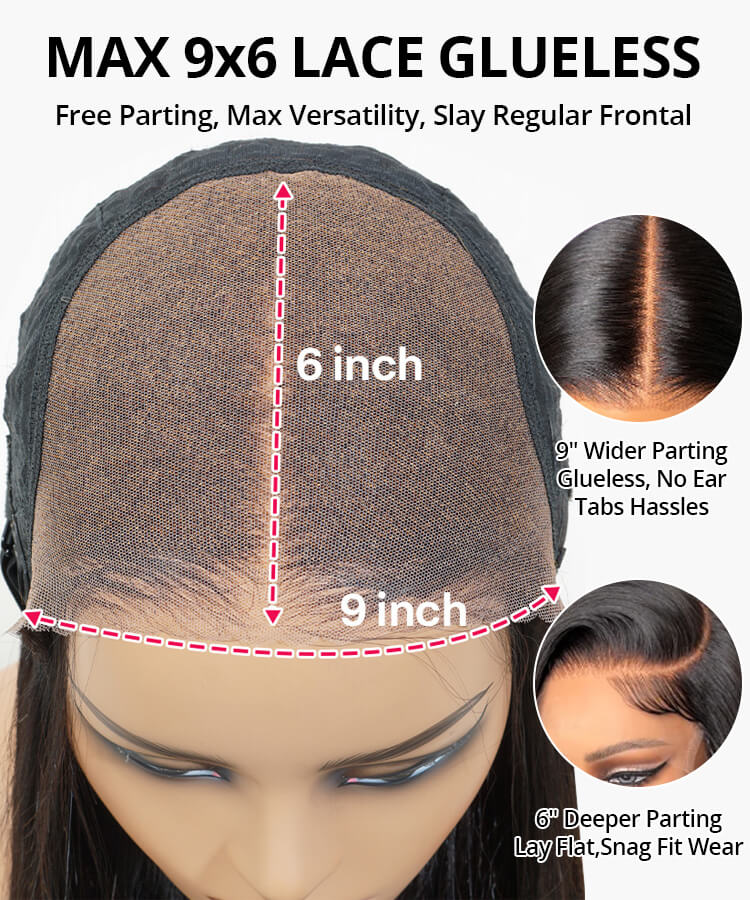 Wear Go 9x6 HD Lace Pre Bleached Tiny Knots Water Wave Glueless Wig