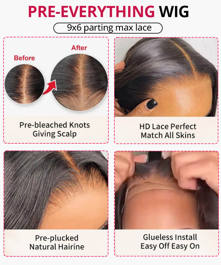Wear Go 9x6 HD Lace Pre Bleached Tiny Knots Water Wave Glueless Wig9×6 Parting Max Deep Wave Pre-everything Glueless Wig 180% Density