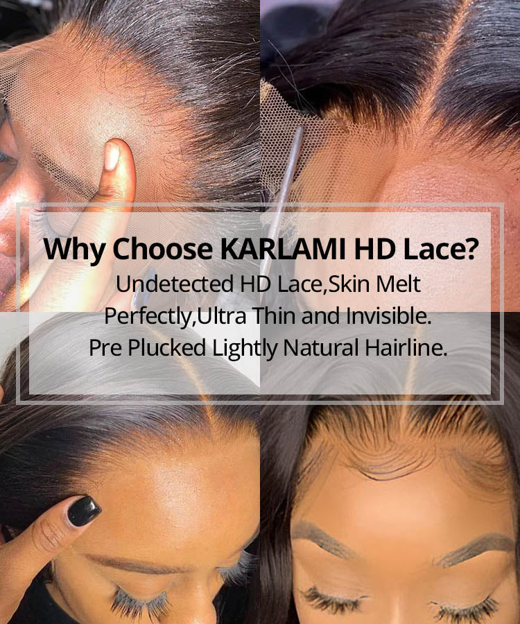 Karlami Skinlike Swiss HD Lace 13x4 Full Frontal Body Wave Wig Match All Skin Tones