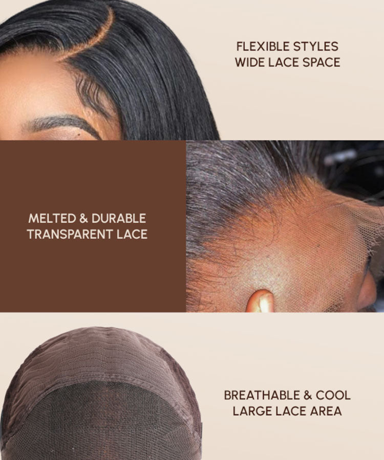 13x6 Full Invisible Hd Transparent Lace Front Wigs Straight Natural Black Karlami Hair